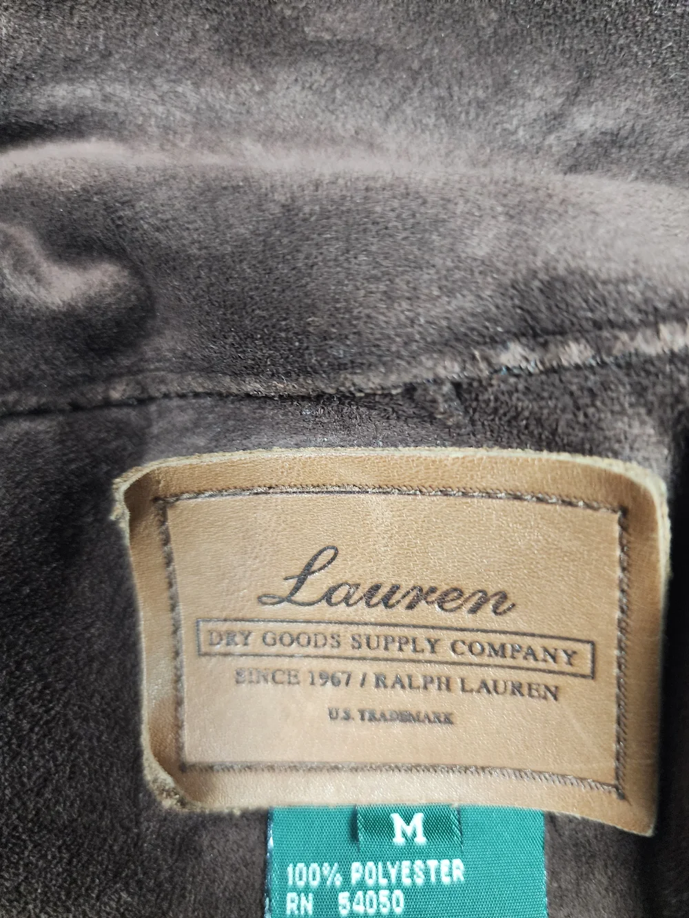 Lauren Ralph Lauren Dry Good Supply CO, Women's Faux Suede Leather Brown Size Me